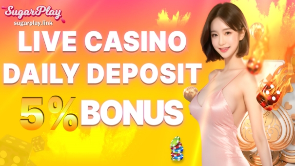 SUGARPLAY PRESENTS: LIVE CASINO DAILY 5% BONUS! Get ready to elevate your gaming adventure with an exclusive 5% bonus on your first deposit of the day